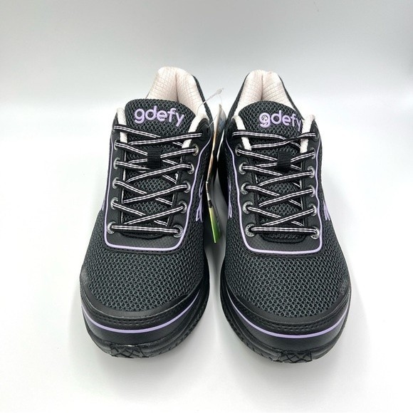 8W 8 W WIDE WIDTH Gravity Defyer Women's Mighty Walk Black‎ Purple Sneakers NEW - Picture 3 of 16